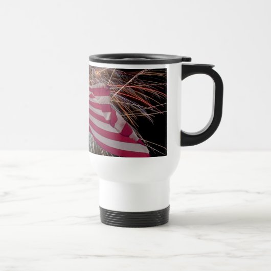 Mug De Voyage Drapeau américain et feux d'artifice (Droite)