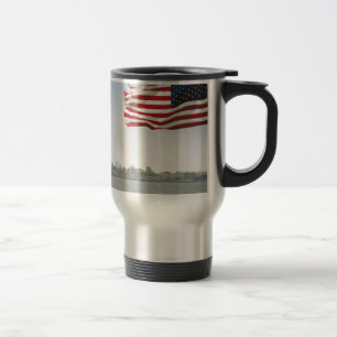 Mug De Voyage Drapeau américain et littoral