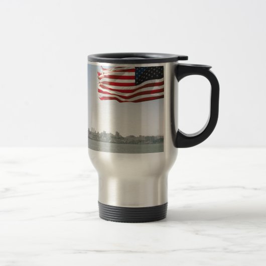Mug De Voyage Drapeau américain et littoral (Droit)