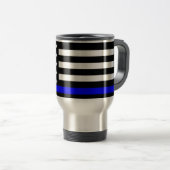 Mug De Voyage Drapeau américain mince de Blue Line noir et blanc (Devant droit)