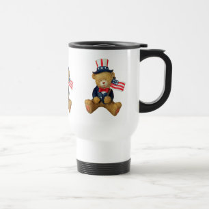 Mug De Voyage Drapeau américain Patriotique Teddy Bear