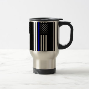 Mug De Voyage Drapeau américain Symbole de la Ligne Bleue Mince