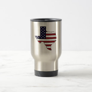 Mug De Voyage Drapeau américain Texas silhouette de voyage en in