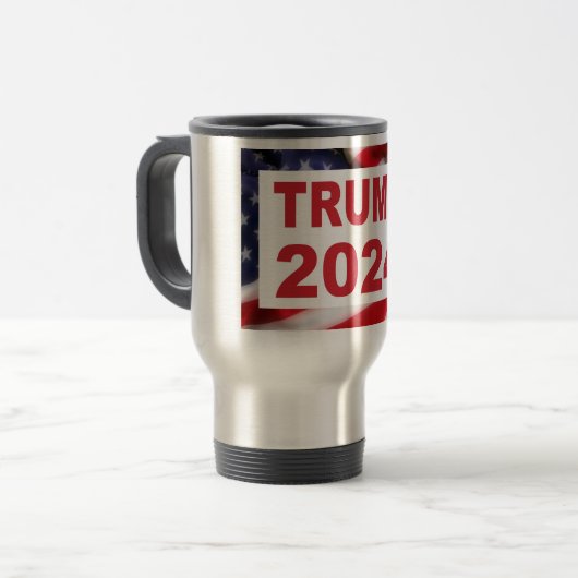 Mug De Voyage Drapeau américain Trump 2024 (Devant gauche)