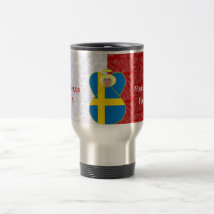 Mug De Voyage Drapeau ange suédois sur fond rouge et blanc perso