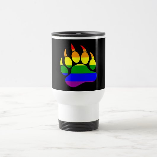 Mug de voyage Drapeau Arc-en-ciel Patte d'Ours Vue (Centre)