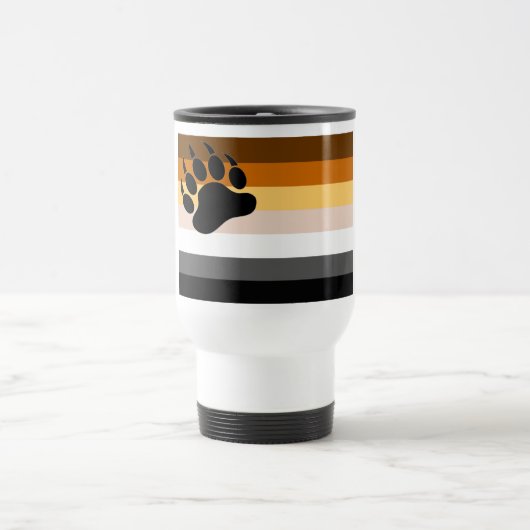Mug De Voyage Drapeau aux couleurs de la fierté de l'ours patte (Centre)