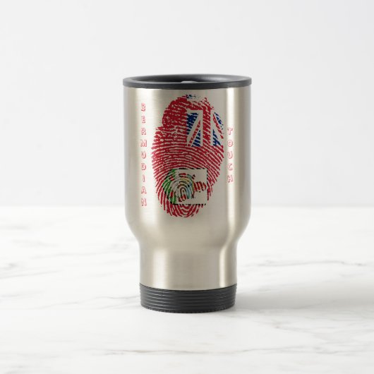 Mug De Voyage Drapeau bermudien d'empreinte digitale de contact (Centre)