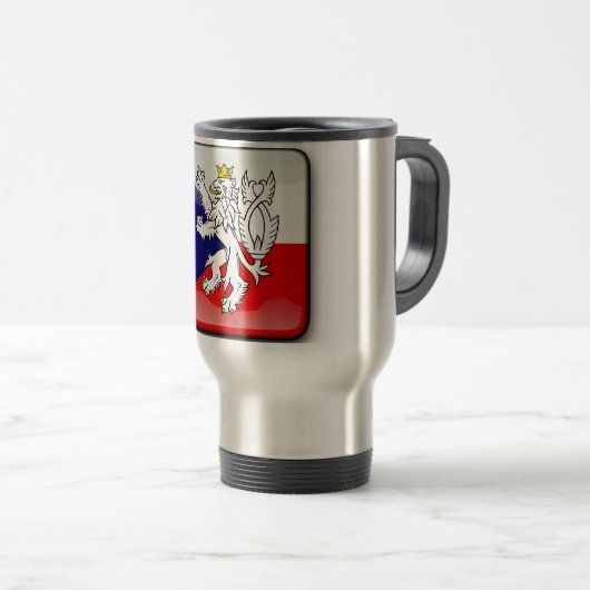 Mug De Voyage Drapeau brillant tchèque (Devant droit)