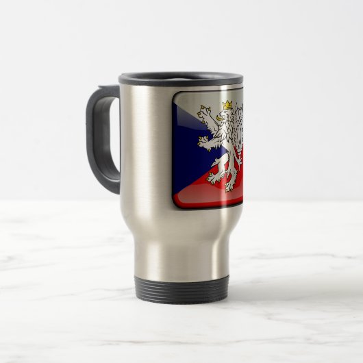 Mug De Voyage Drapeau brillant tchèque (Devant gauche)