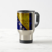 Mug De Voyage Drapeau de Bosnie patinée (Devant droit)