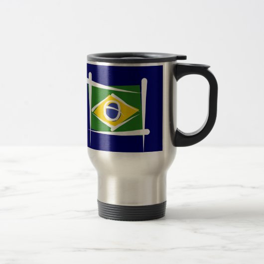 Mug De Voyage Drapeau de brosse du Brésil (Droit)