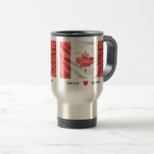 Mug De Voyage Drapeau de coeur de la coutume I du Canada (Devant droit)