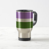 Mug De Voyage Drapeau de fierté genderqueer de SlipperyJoe lavan (Devant droit)
