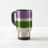 Mug De Voyage Drapeau de fierté genderqueer de SlipperyJoe lavan (Devant gauche)