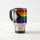 Mug De Voyage Drapeau de fierté Progress Pride de SlipperyJoe si (Devant gauche)