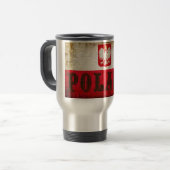 Mug De Voyage Drapeau de la Pologne Grunge (Devant gauche)