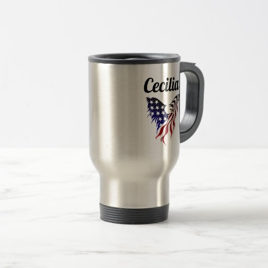 Mug De Voyage Drapeau de l'aigle de Cecilia (Devant droit)