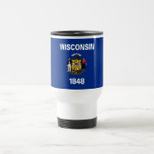 Mug De Voyage Drapeau de l'État du Wisconsin (Centre)