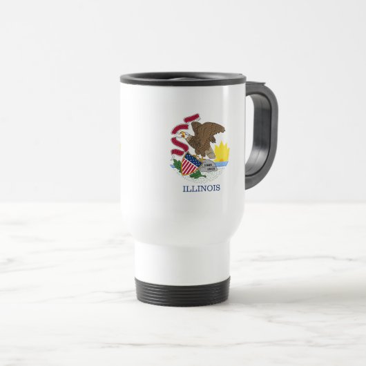 Mug De Voyage Drapeau de l'Illinois (Devant droit)
