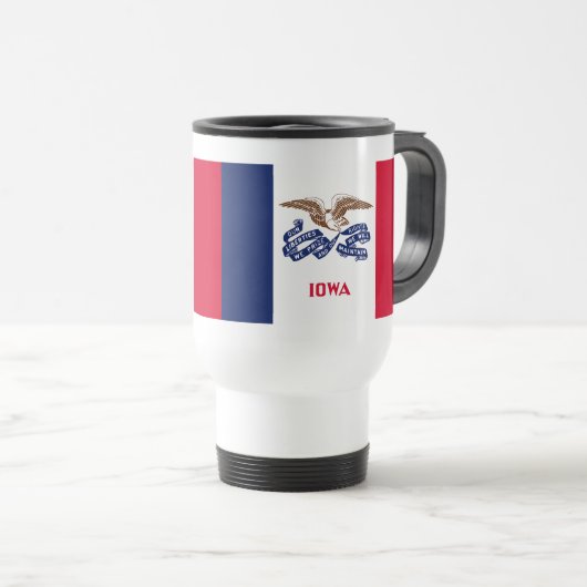 Mug De Voyage Drapeau de l'Iowa (Devant droit)