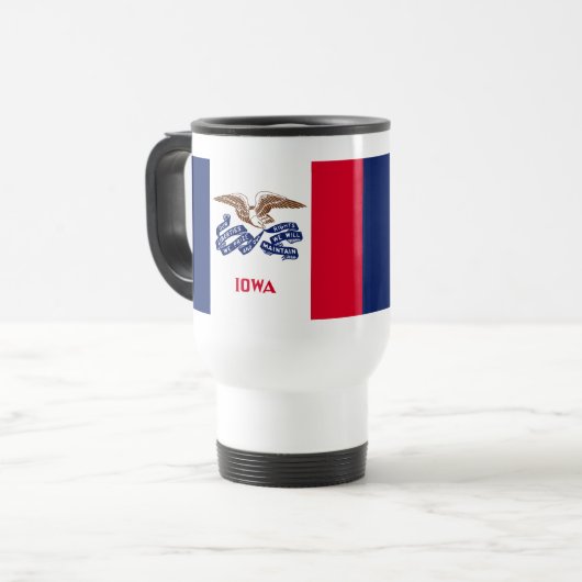 Mug De Voyage Drapeau de l'Iowa (Devant gauche)