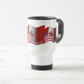 Mug De Voyage Drapeau de ondulation Canadien-Américain (Devant droit)
