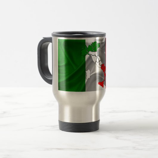 Mug De Voyage Drapeau de ondulation italien (Devant gauche)