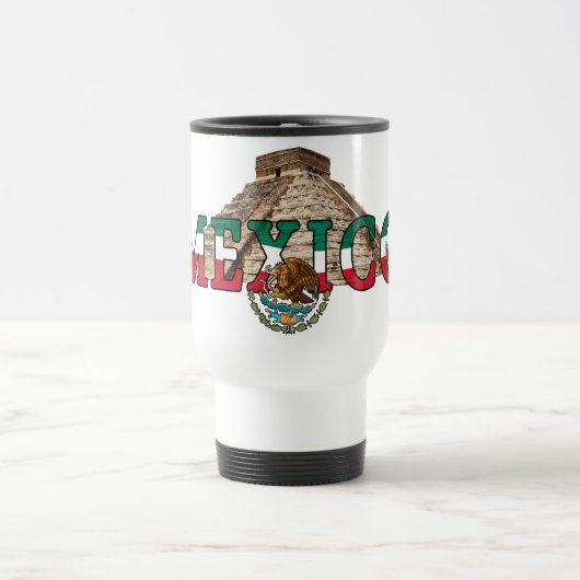 Mug De Voyage Drapeau du Mexique et pyramide (Centre)