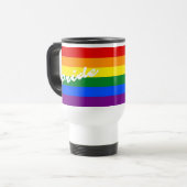 Mug De Voyage Drapeau Gay pride arc-en-ciel 6 bandes LGBT (Devant gauche)