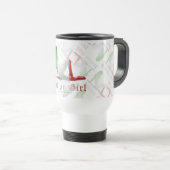 Mug De Voyage Drapeau italien de silhouette de fille (Devant droit)