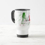 Mug De Voyage Drapeau italien de silhouette de fille (Devant gauche)