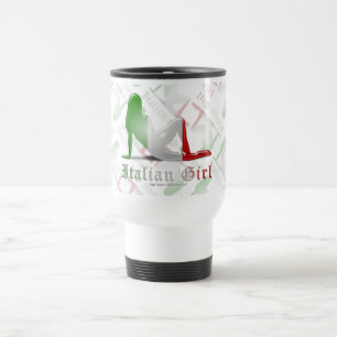 Mug De Voyage Drapeau italien de silhouette de fille