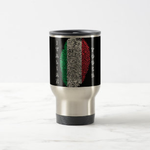 Mug De Voyage Drapeau italien d'empreinte digitale de contact