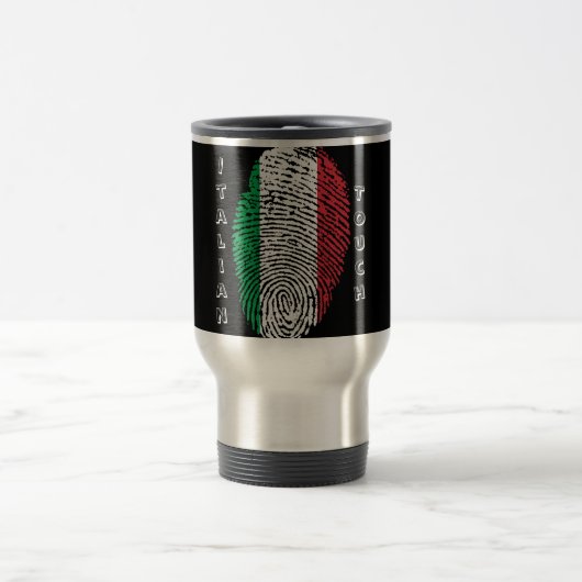 Mug De Voyage Drapeau italien d'empreinte digitale de contact (Centre)