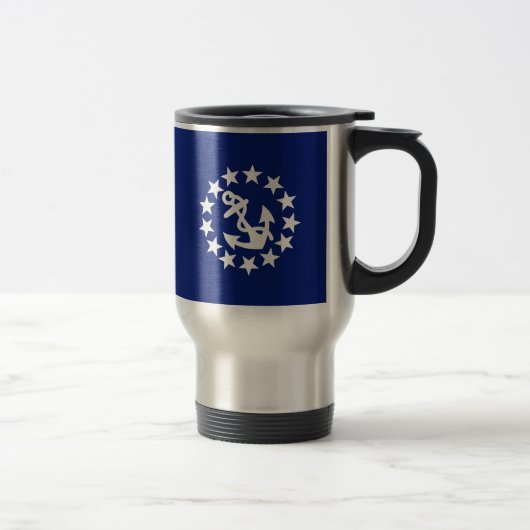 Mug De Voyage Drapeau Nautique Américain Ancre Étoiles Bleu (Droit)