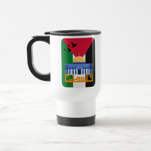 Mug De Voyage Drapeau palestinien avec texte arabe