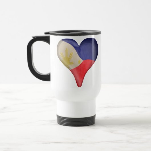 Mug De Voyage Drapeau philippin à un coeur (Gauche)