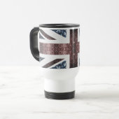 Mug De Voyage Drapeau rustique UK rouge bleu étincelants parties (Devant gauche)