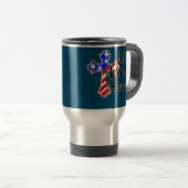 Mug De Voyage Drapeau US Jésus Croix Rouge Blanc béni chrétien (Devant droit)