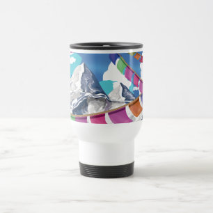 Mug De Voyage Drapeaux de prière himalayens népalais affiche de 