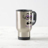 Mug De Voyage Drôle Aide Brûler Sleepy Face Cartoon (Devant droit)
