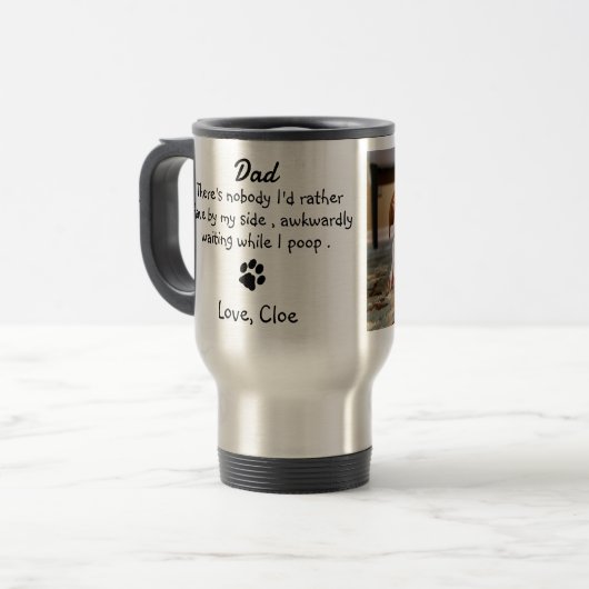 Mug De Voyage Drôle Chien Papa (Devant gauche)