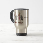 Mug De Voyage Drôle dessin animé de cigogne en marabou (Devant gauche)