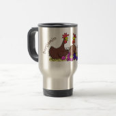 Mug De Voyage Drôle dessin animé de poulets de tricot (Devant gauche)