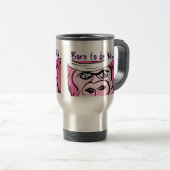Mug De Voyage Drôle Gorille rose sauvage (Devant droit)