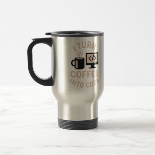 Mug De Voyage Drôle Je Transforme Le Café En Code (Gauche)