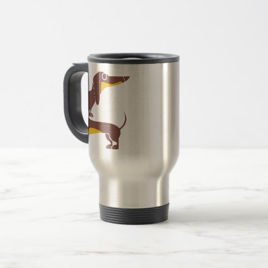 Mug De Voyage Drôle mignon dachshund pour parent chien long (Devant gauche)