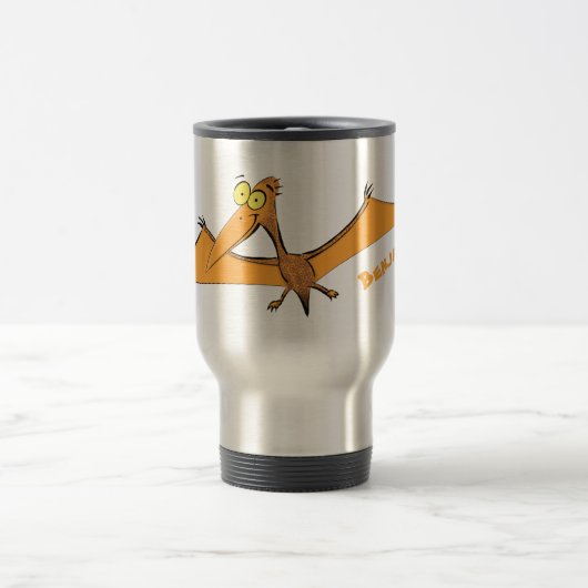 Mug De Voyage Drôle mignon dessin animé de pterodactyle volant o (Centre)
