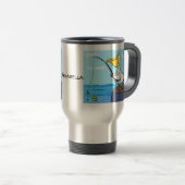 Mug De Voyage Drôle pélican de pêche (Devant droit)